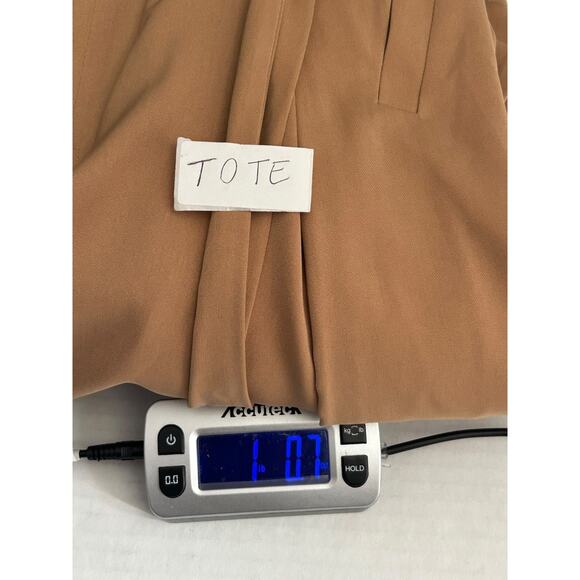 Glamorous Ladies Jacket Sm Camel Sleeveless Open Front Waterfall Draped Kimono - Picture 12 of 12